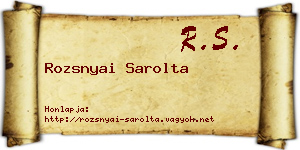 Rozsnyai Sarolta névjegykártya